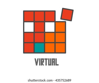Virtual Graphic. Flat vector illustration.