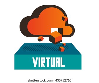 Virtual Graphic. Flat vector illustration.