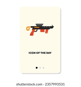 Una pistola virtual aislada en blanco. Ilustración de historietas de pasatiempos y esparcimiento. El concepto de animación. Elementos de símbolo de ilustración vectorial para diseño web y aplicaciones
