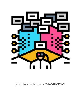 virtual hacking spaces color icon vector. virtual hacking spaces sign. isolated symbol illustration