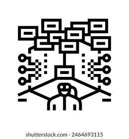 virtual hacking spaces line icon vector. virtual hacking spaces sign. isolated contour symbol black illustration