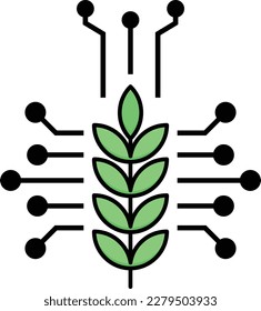 Virtual herbarium Concept Crop Plant Growth Vector Icon Design, Smart farming symbol, e-agriculture Sign, digital agricultural revolution stock illustration