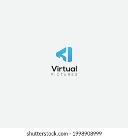 virtual home studio logo letter V