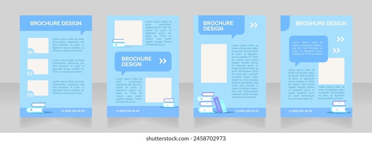 Virtual homeschooling blank brochure layout design. High school education. Vertical poster template set with empty copy space for text. Premade corporate reports collection. Editable flyer paper pages