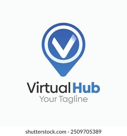 Virtual Hub Logo Design Template. Good for Business, Agency, Community and Organization