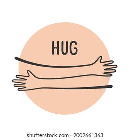 Virtual hugs simple abstract illustration