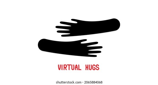 Virtual hugs simple abstract illustration