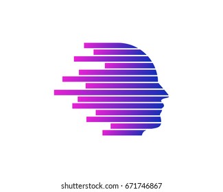 Virtual Human Icon Logo Design Element