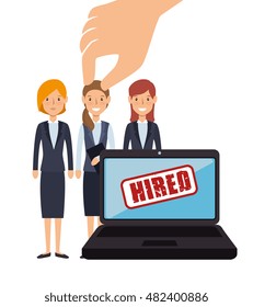 virtual human resources recruit design isolated