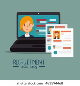 virtual human resources recruit design isolated