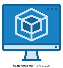 VIRTUAL Icon Business Vector Illustration 