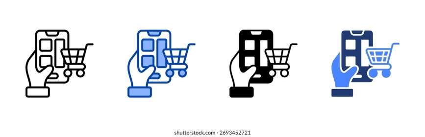 Ícone virtual definir coleção de vários estilos