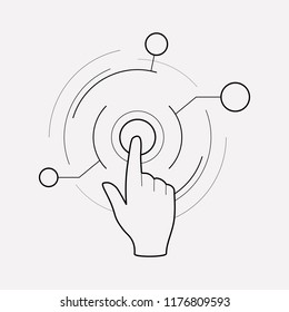 Virtual interactive control icon line element. Vector illustration of virtual interactive control icon line isolated on clean background for your web mobile app logo design.