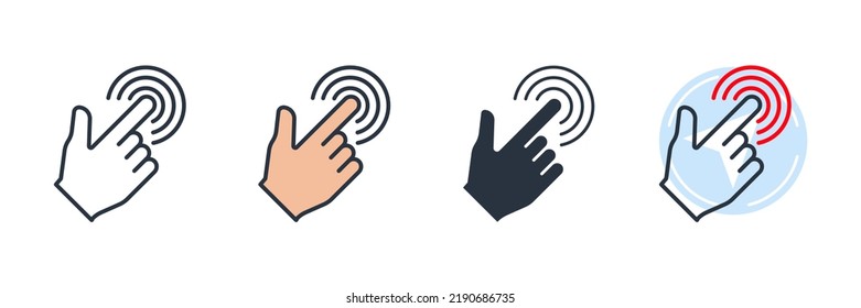 Virtual interactive control icon logo vector illustration. control touch symbol template for graphic and web design collection