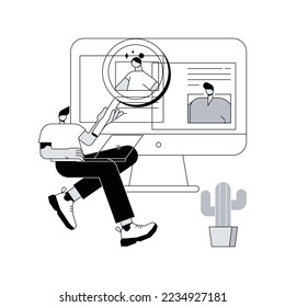 Virtual job fair abstract concept vector illustration. Virtual recruitment agency, online hiring event, digital hr, job proposal, vacancy fair website, build professional career abstract metaphor.