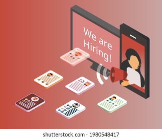 virtual job fair or virtual career fair from smartphone to recruit talent online