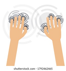 Virtual keyboard. Click on buttons, vector illustration