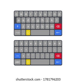 Virtual keyboard vector illustration. Qwerty virtual keyboard concept for UI UX.