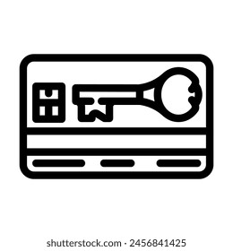 virtual keycard line icon vector. virtual keycard sign. isolated contour symbol black illustration