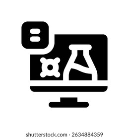 icono de glifo de laboratorio virtual. Icono de Vector fuerte y sólido para Sitios web, interfaces móviles, presentaciones y marca visual. Alta calidad y fácil de editar.