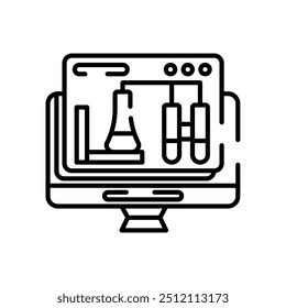 Virtual Lab Outline Icon, Vector illustration