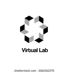 virtual lab vector stock logo design