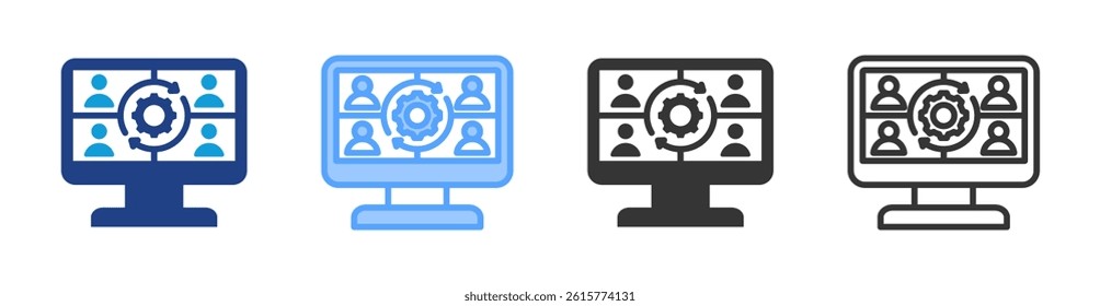 Virtual Learning Environment icon set multiple style collection
