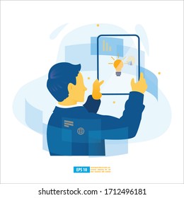 Virtual learning, Online digital training, E-learning with AI, Online Education, and E-book concept. Modern vector illustration for website and mobile application