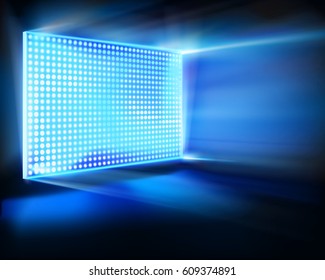 Virtual led projection screen. Vector illustration.