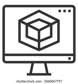 VIRTUAL LINE ICON VECTOR ILLUSTRATION