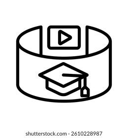 Virtual Line Vector Illustration On White Background.