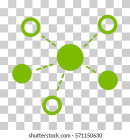 Virtual Links icon. Vector illustration style is flat iconic symbol, eco green color, transparent background. Designed for web and software interfaces.