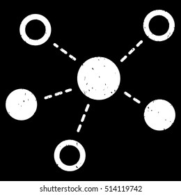 Virtual Links rubber seal stamp watermark. Icon vector symbol with grunge design and dirty texture. Scratched white ink sticker on a black background.