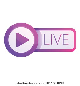 Virtual live stream icon. Cartoon of virtual live stream vector icon for web design isolated on white background