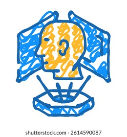 virtual lobby doodle icon sketch vector. virtual lobby sign. isolated symbol illustration