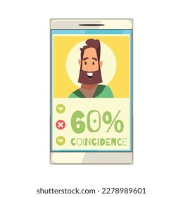 Ilustración vectorial de la aplicación para smartphones de amor virtual