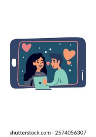 Video Amor virtual: llamadas, burbujas de texto y sonrisas