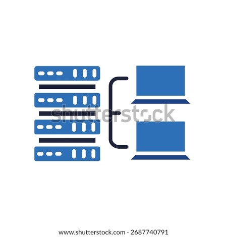 virtual machine black line icon. Vector isolated element.Editable stroke