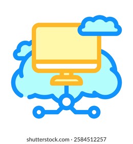 virtual machine cloud computing color icon vector. virtual machine cloud computing sign. isolated symbol illustration