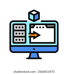 virtual machine data center color icon vector. virtual machine data center sign. isolated symbol illustration