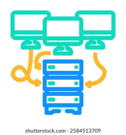 virtual machine data center color icon vector. virtual machine data center sign. isolated symbol illustration