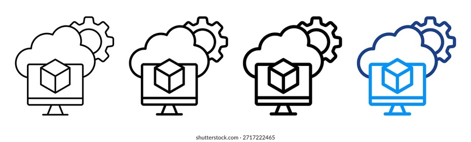 Conjunto de Colección de contorno diferente de ícono de máquina virtual