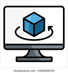 Virtual Machine Icon Element For Design