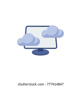 Virtual Machine Icon Flat Symbol. Isolated Vector Illustration Of Virtual Computing Sign Concept For Your Web Site Mobile App Logo UI Design.