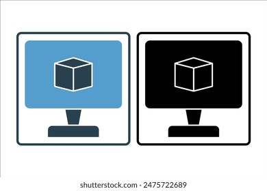 Icono de máquina virtual. ícono relacionado con la computación en la nube. adecuado para Sitio web, App, interfaces de usuario, imprimible, etc. estilo de ícono sólido. diseño de Vector simple editable