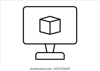 Icono de máquina virtual. ícono relacionado con la computación en la nube. adecuado para Sitio web, App, interfaces de usuario, imprimible, etc. estilo de ícono de línea. diseño de Vector simple editable