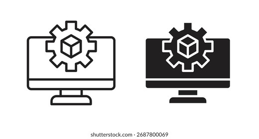 Virtual machine icon sign symbol and flat style for app, web and digital design.