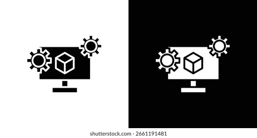 Virtual machine icon symbol. Simple, flat design for web and mobile app