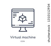 virtual machine icon from technology outline collection. Thin line virtual machine icon isolated on white background.
