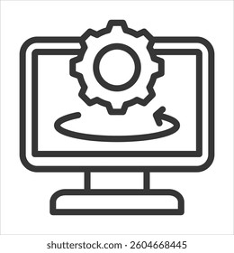 Virtual Machine Outline Icon Vector Illustration